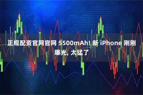 正规配资官网官网 5500mAh! 新 iPhone 刚刚曝光, 太猛了
